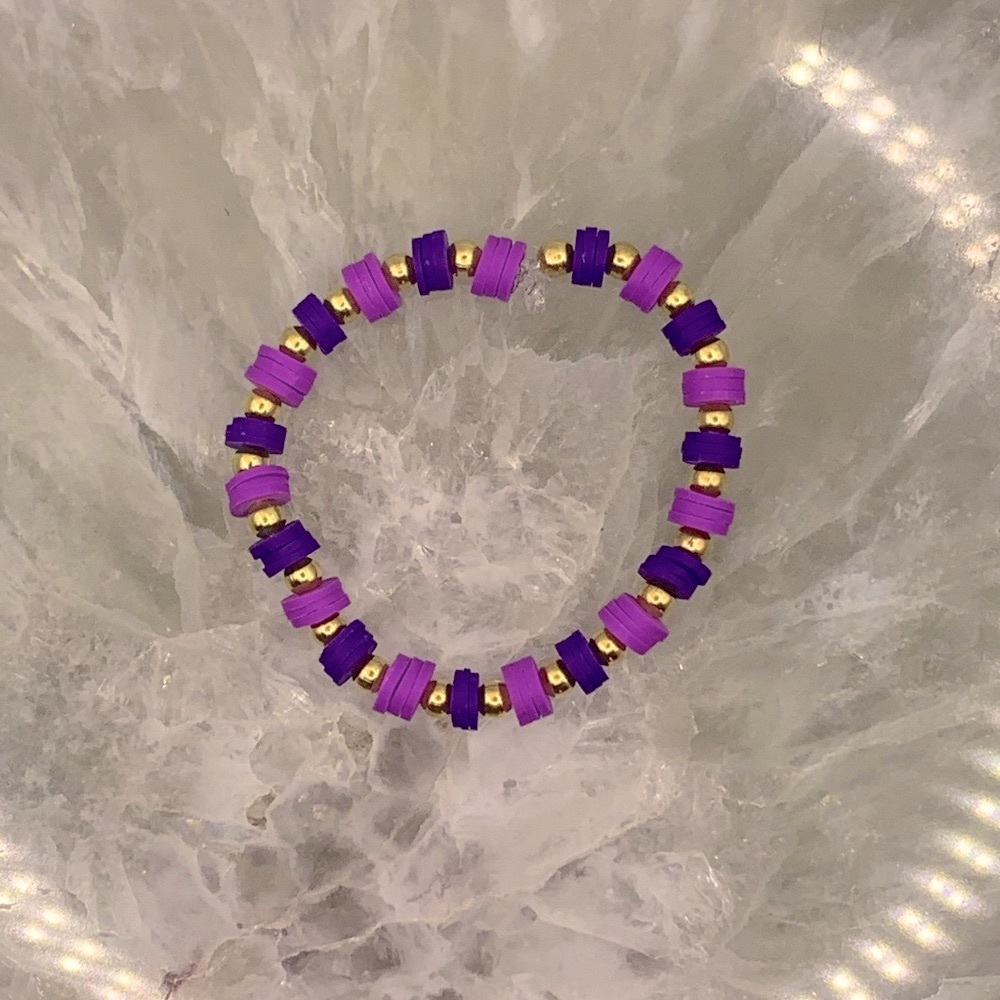 clay bead bracelet “Purple Dream”
